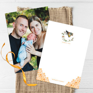 Remerciements Miel Bee Elegant Baby shower Carte de remerciement