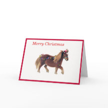 Miniature Horse Joyeuse Carte de Noël
