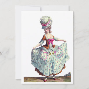 Remerciements Mode française Marie Antoinette Carte de remerciem