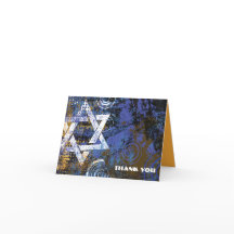 Mogen David Circular Star Folle Carte de remerciem