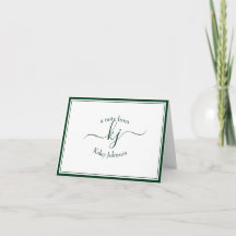 Monogramme Forêt Vert Du Bureau De La Carte Note