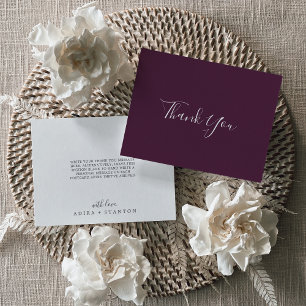 Remerciements Moody Purple Coordinate Plum Carte de remerciement