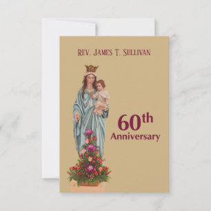 Remerciements Nom de la carte de prière 60e anniversaire de l'or