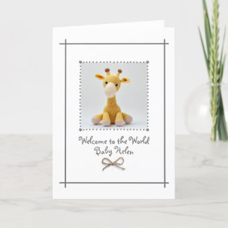 Remerciements Nouveau Baby Crochet Giraffe Carte de voeux person