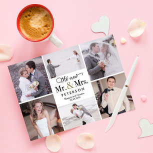 Remerciements Nouveau M. et Mme Mariage Photo Carte de remerciem
