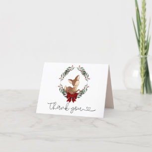 Remerciements Oh Deer Winter Greenery Baby shower Carte de remer