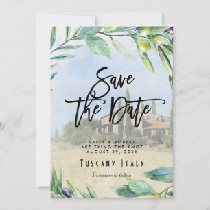 Remerciements Olives italiennes carte de save the date pour mari