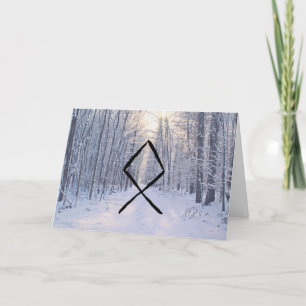 Remerciements Pagan, carte de vacances Heathen Yule, rune Othala