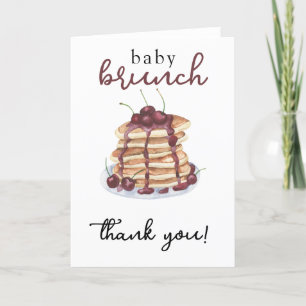 Remerciements Pancakes Sweet Cherry Baby shower Carte de remerci