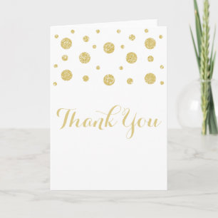 Remerciements Parties scintillant d'or Confetti Carte de remerci