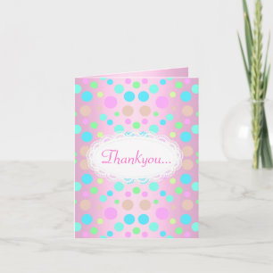 REMERCIEMENTS PASTEL POLKA DOIT TOUTE OCCASION CARTE DE REMERCIE