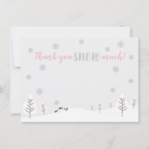 Remerciements Pays des merveilles d'hiver rose - Carte de remerc
