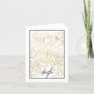 Remerciements Peachy Knock Out Gold Tall plié Carte de remerciem