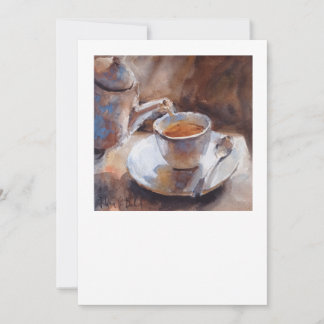 Remerciements peinture à l'aquarelle de carte de note de tasse d