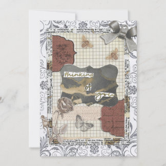 Remerciements Penser à vous Dire la carte de voeux