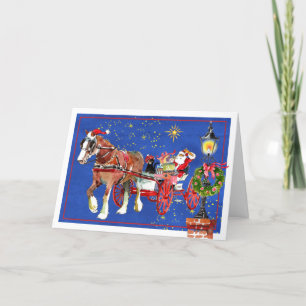 Remerciements Père Noël Horse Scottish Chat Carte de Noël pliée