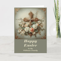 Personnalisez cette carte de Pâques avec Croix et 