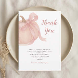 Remerciements Petit Citrouille Fall Girl Baby Carte de remerciem
