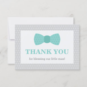 Remerciements Petit Homme Carte de remerciements, Turquoise, Gri