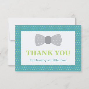 Remerciements Petit Homme Carte de remerciements, Turquoise, Ver