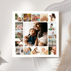 Remerciements Photo Collage simple cadre famille Carte de remerc