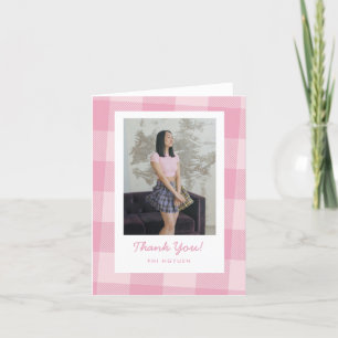 Remerciements Pink Plaid Grad Plié Grad Graduation Carte de reme