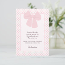 Pneuka arc rose point mignon carte de remerciement
