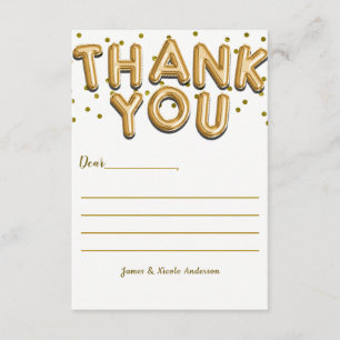 Remerciements Points Confetti de Ballons d'or Carte de remerciem