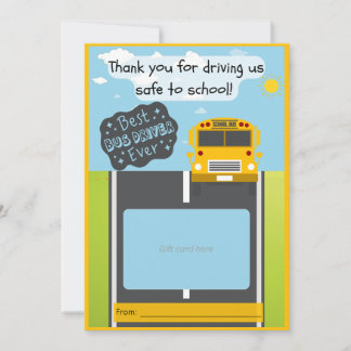 Remerciements Porte-carte cadeau pour chauffeur de bus carte de
