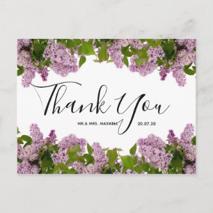 Remerciements pour mariage   Carte Postale Purple 