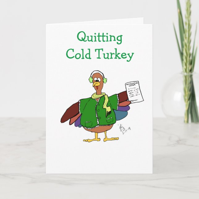 Remerciements Quitter la carte de retraite de Cold Turkey (Devant)