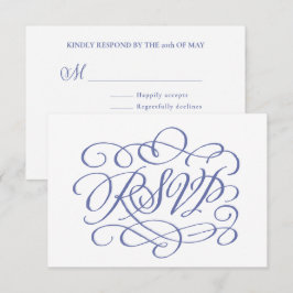 Remerciements Repas Mariage de calligraphie Périwinkle Carte RSV