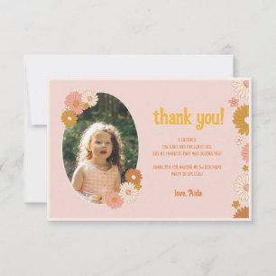 Remerciements Retro Floral Super 3e anniversaire Carte de remerc
