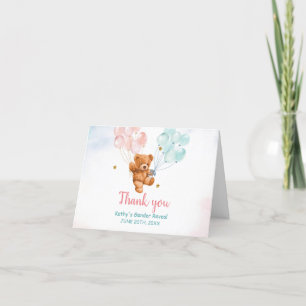 Remerciements Révélation du genre de l'ours Carte de remerciemen