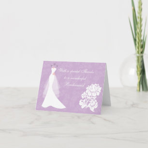 Remerciements Robe de mariée sur carte de remerciement pour demo