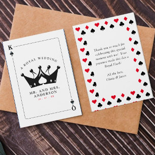 Remerciements Roi & Reine de Pique Carte de Casino Poker