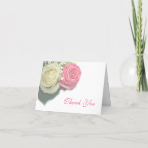 Remerciements roses, floral, mariage, Carte de remerciement, mod