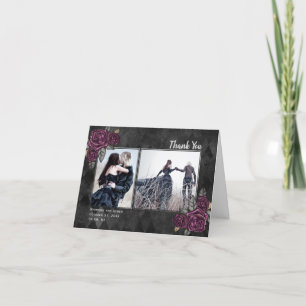 Remerciements Roses gothiques 2 Photo Black Mariage Carte de rem