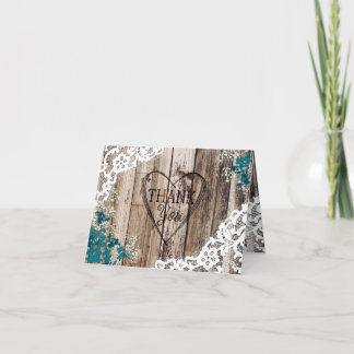 Remerciements Rustic Wood Baby's Breath Lace Carte de remercieme