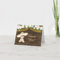 Rustique Fiesta Gold Charro Boy Carte de remerciem