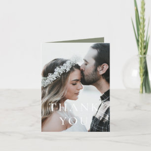 Remerciements Sage Green Elegant Mariage photo Carte de remercie