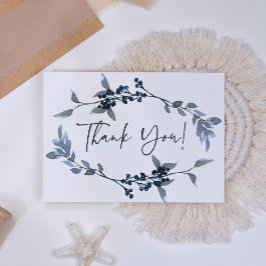 Remerciements Sage Silver Green Floral Élégant Carte de remercie