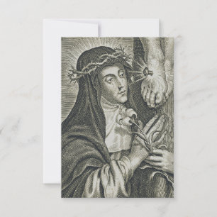 Remerciements Sainte Catherine de Sienne & Jésus Carte Sainte