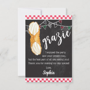 Remerciements Saints Cannoli - Carte de Remerciement Anniversair