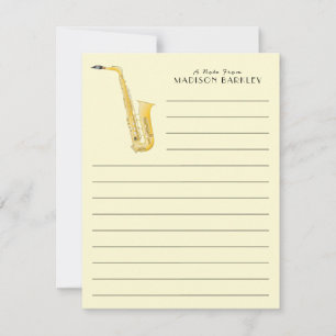 Remerciements Saxophone Musicien Groupe Enseignant Carte de reme
