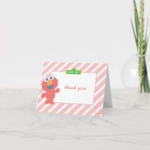 Remerciements Sesame Street Elmo - Carte de remerciement rose