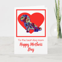Shihpoo Silhouette Chien Red Heart Carte de fête d