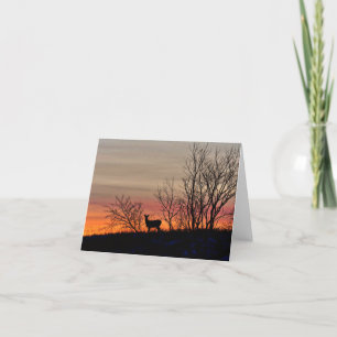 Remerciements Silhouette de cerf au carte pour notes blanc au co