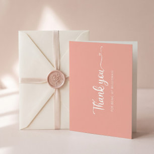 Remerciements Simple Carte de Remerciement Minimaliste Rose Demo