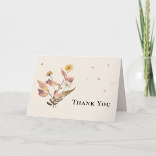 Remerciements Simple Russe Fall Beige Mariage Carte de remerciem